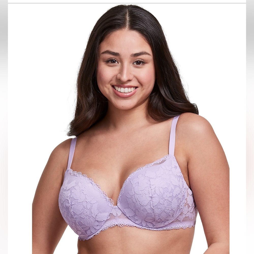 Maidenform Lace Push up Underwire Bra Luminous Lilac 38B Women's